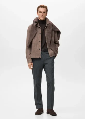 Spodnie z flaneli o dopasowanym kroju Spodnie z flaneli o dopasowanym kroju