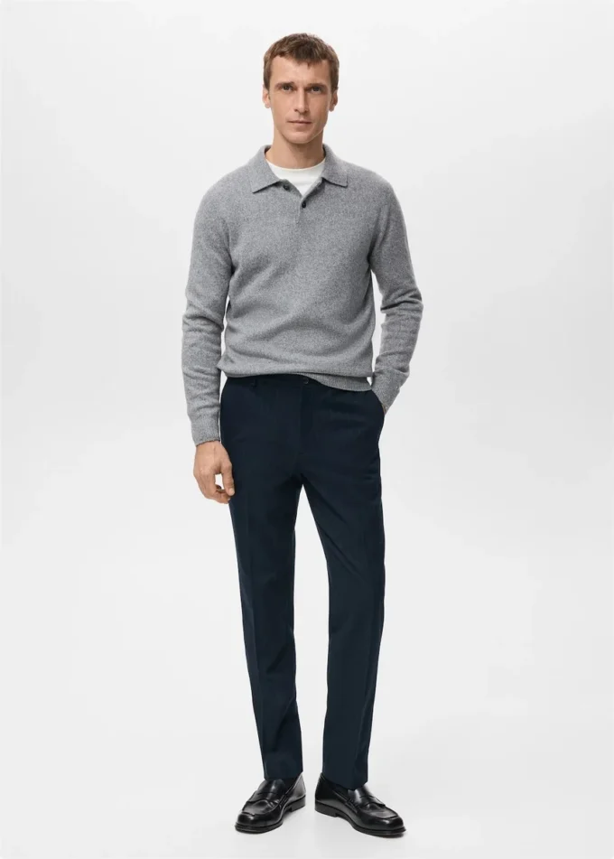 Spodnie z flaneli o dopasowanym kroju Spodnie z flaneli o dopasowanym kroju