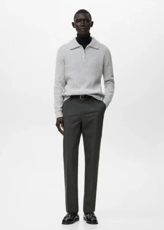 Spodnie z flaneli o dopasowanym kroju