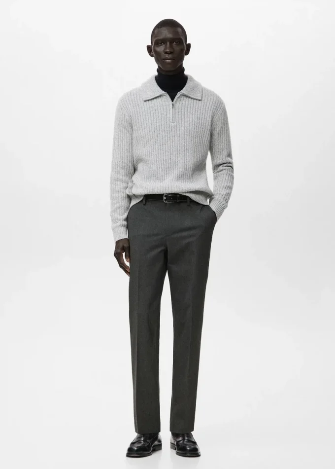 Spodnie z flaneli o dopasowanym kroju Spodnie z flaneli o dopasowanym kroju