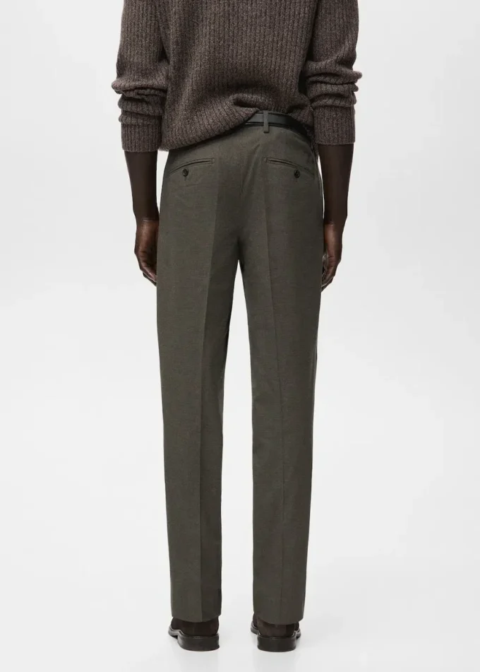 Spodnie z flaneli o dopasowanym kroju Spodnie z flaneli o dopasowanym kroju