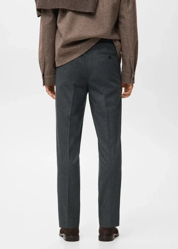 Spodnie z flaneli o dopasowanym kroju