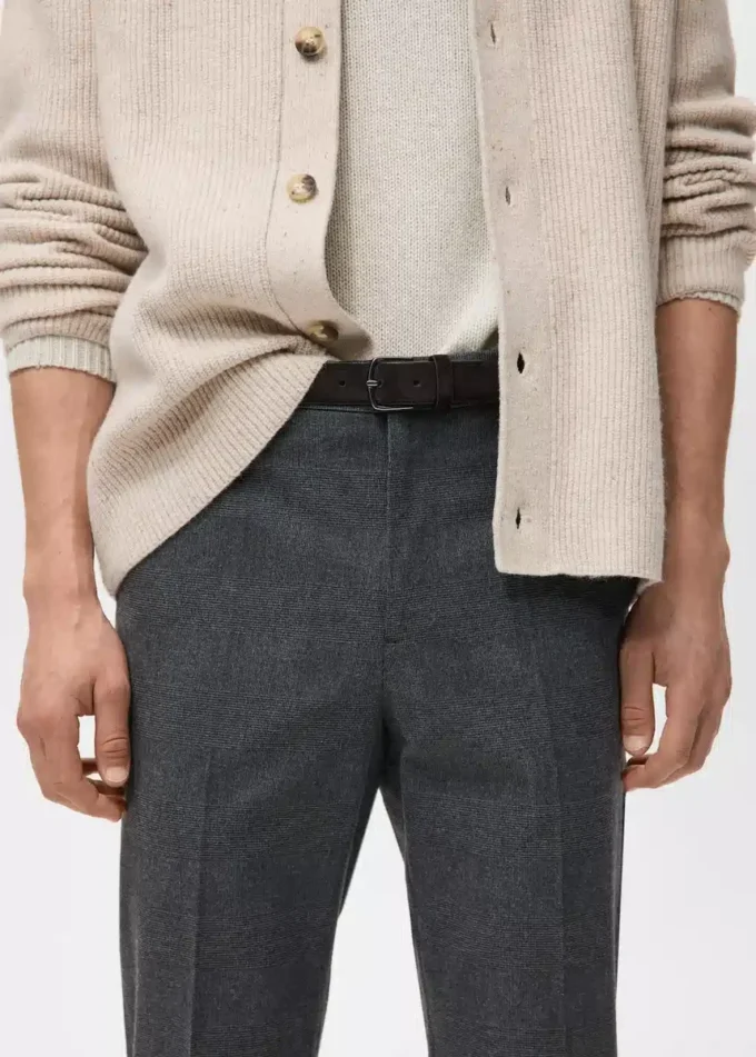 Spodnie z flaneli o dopasowanym kroju Spodnie z flaneli o dopasowanym kroju