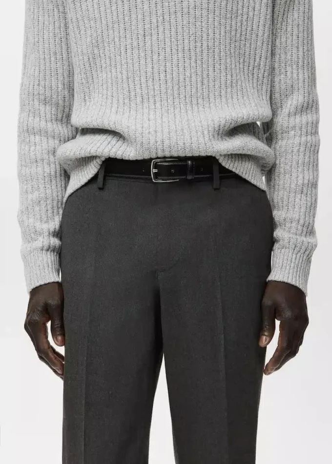 Spodnie z flaneli o dopasowanym kroju Spodnie z flaneli o dopasowanym kroju