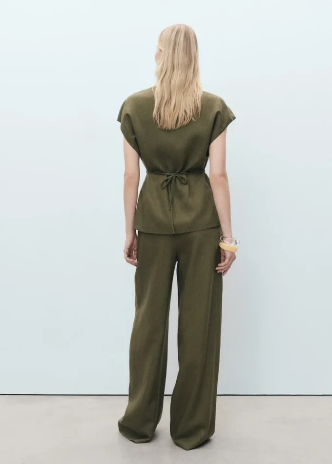 Spodnie z plisami z mieszanki lnu Spodnie z plisami z mieszanki lnu