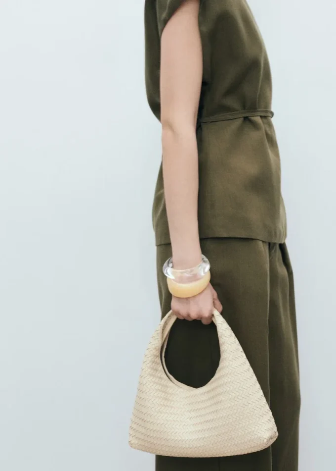 Spodnie z plisami z mieszanki lnu Spodnie z plisami z mieszanki lnu