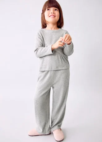 Spodnie z prążkowanej dzianiny