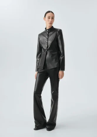 Spodnie z rozszerzanymi nogawkami, 100% skóra