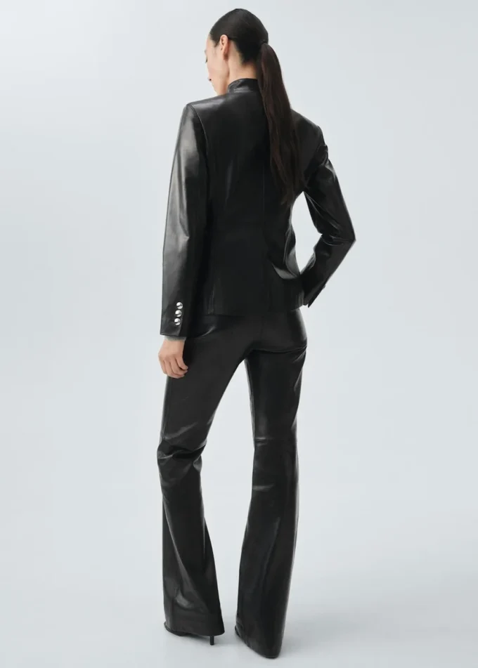 Spodnie z rozszerzanymi nogawkami, 100% skóra Spodnie z rozszerzanymi nogawkami, 100% skóra