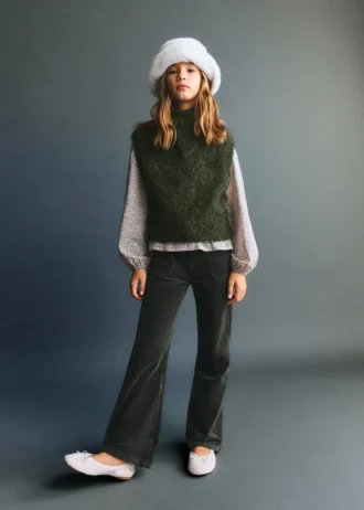 Spodnie z sztucznego aksamitu