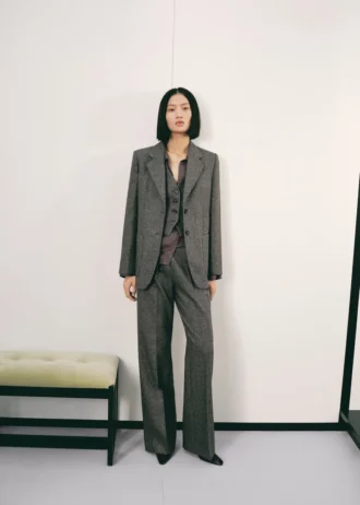 Spodnie z wełnianej mieszanki w cętki Spodnie z wełnianej mieszanki w cętki