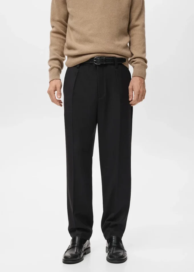 Spodnie z zakładkami o regularnym kroju Spodnie z zakładkami o regularnym kroju