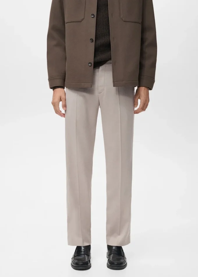 Spodnie z zakładkami o regularnym kroju MANGO USA Spodnie z zakładkami o regularnym kroju MANGO USA