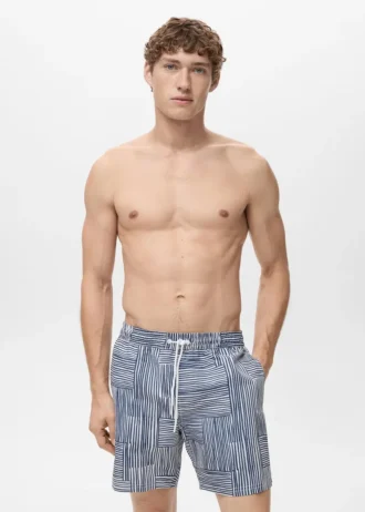 Strój kąpielowy w wielokolorowe paski