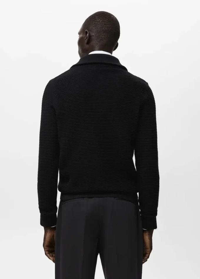 Strukturalny sweter z dzianiny z zamkiem błyskawicznym Strukturalny sweter z dzianiny z zamkiem błyskawicznym