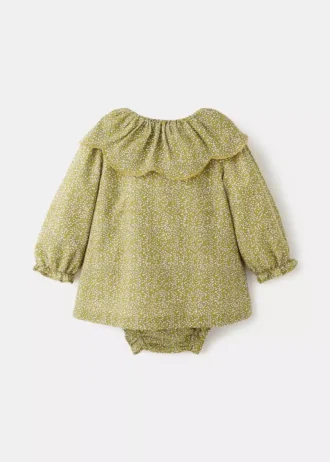 Sukienka i kombinezon z falbankami