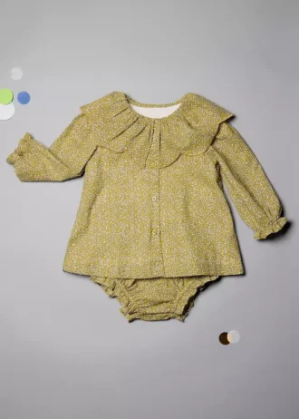 Sukienka i kombinezon z falbankami