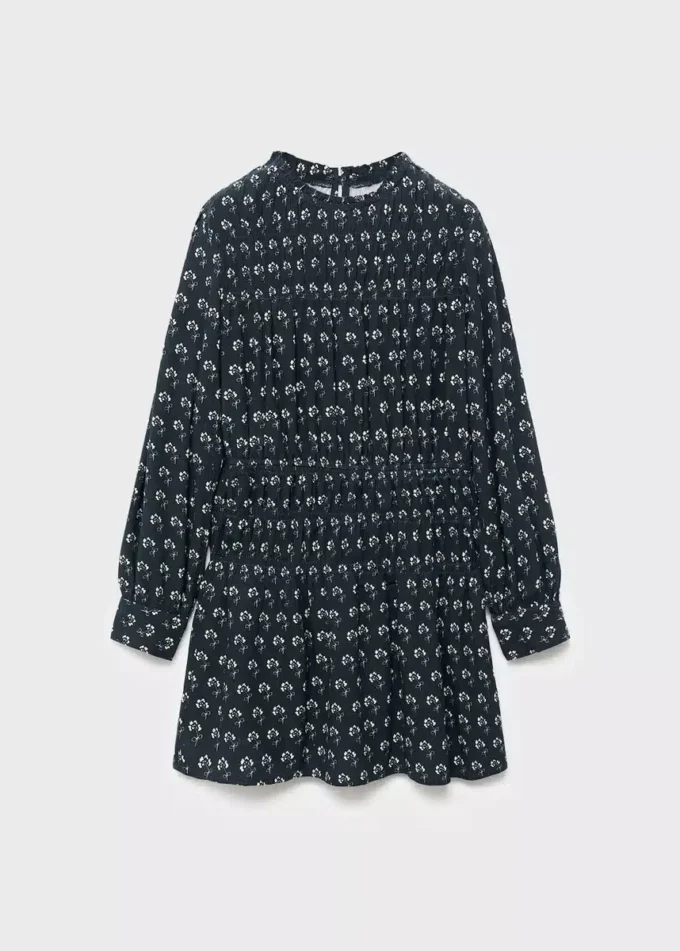 Sukienka z bufiastymi rękawami w kwiatowy wzór Sukienka z bufiastymi rękawami w kwiatowy wzór