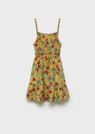 Sukienka z marszczeniami i nadrukiem