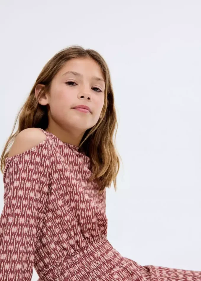 Sukienka z marszczeniami i nadrukiem Sukienka z marszczeniami i nadrukiem