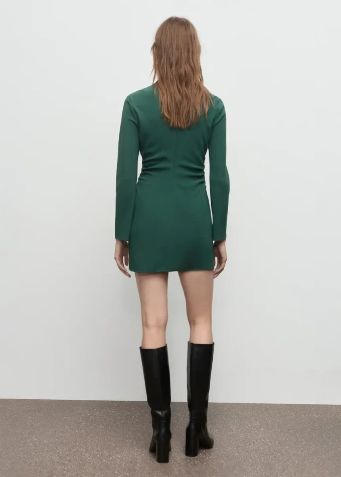 Sukienka z marszczonym dekoltem w łódkę Sukienka z marszczonym dekoltem w łódkę