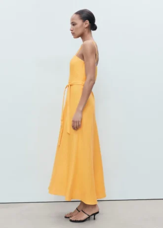 Sukienka z mieszanki lnu z kokardą