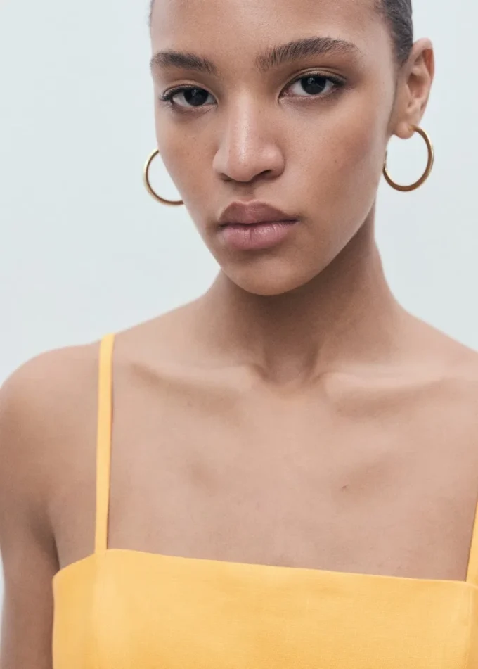 Sukienka z mieszanki lnu z kokardą Sukienka z mieszanki lnu z kokardą