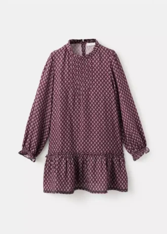 Sukienka z nadrukiem i falbanami