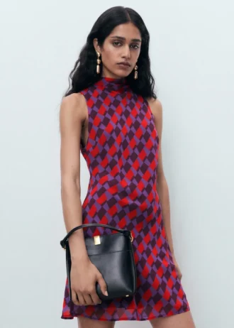 Sukienka z nadrukiem i kokardką