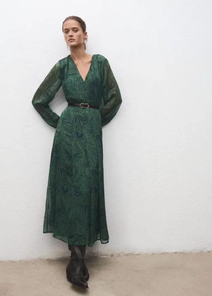 Sukienka z nadrukiem i paskiem Sukienka z nadrukiem i paskiem