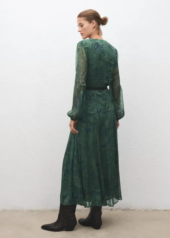 Sukienka z nadrukiem i paskiem Sukienka z nadrukiem i paskiem