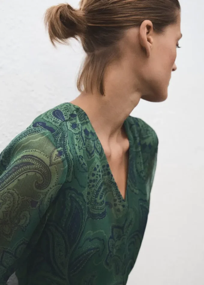 Sukienka z nadrukiem i paskiem Sukienka z nadrukiem i paskiem