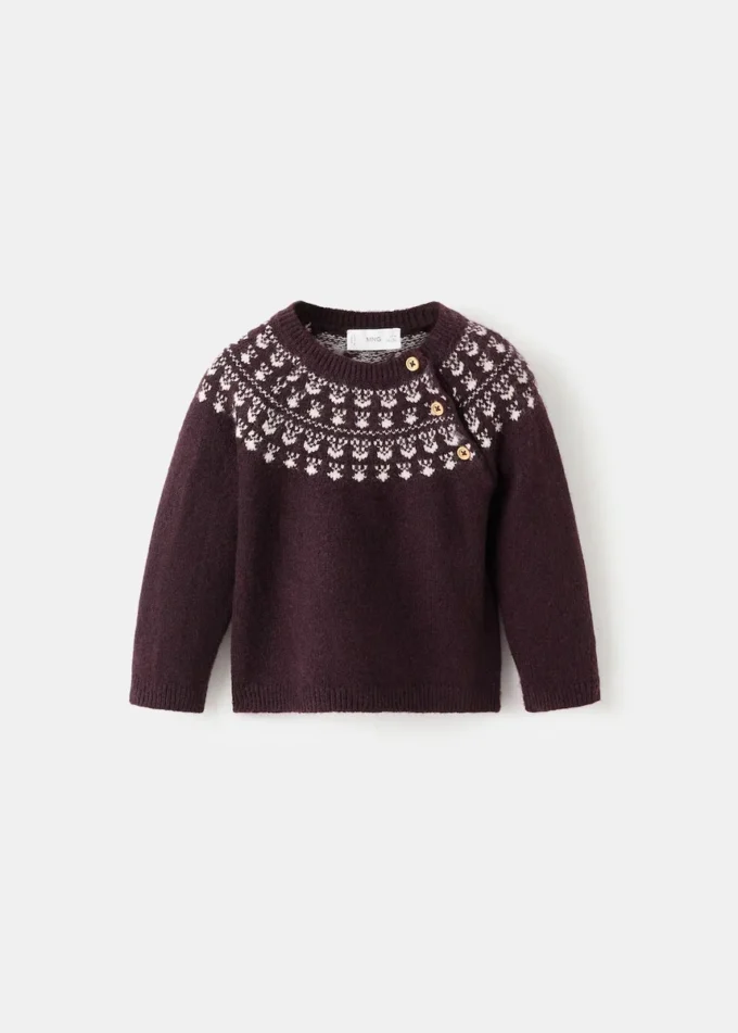 Sweter żakardowy z guzikami Sweter żakardowy z guzikami