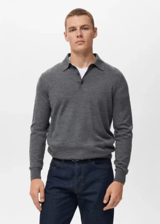 Sweter polo 100% wełna merynosowa