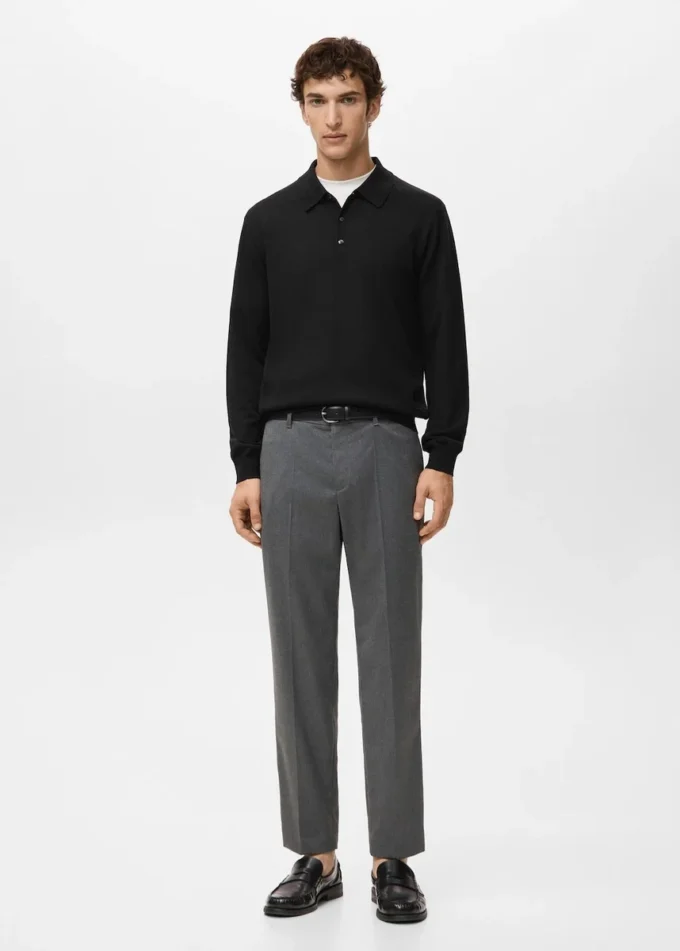 Sweter polo 100% wełna merynosowa Sweter polo 100% wełna merynosowa