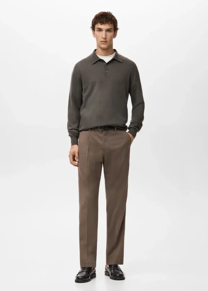 Sweter polo 100% wełna merynosowa Sweter polo 100% wełna merynosowa