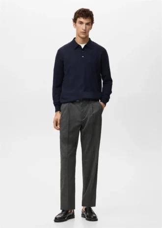 Sweter polo 100% wełna merynosowa