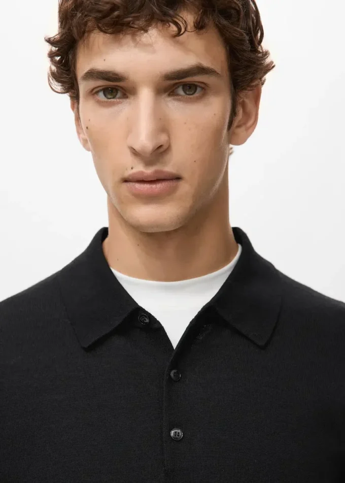 Sweter polo 100% wełna merynosowa Sweter polo 100% wełna merynosowa