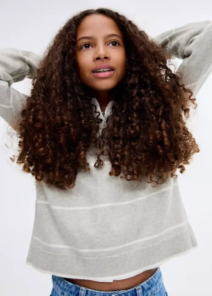 Sweter polo w paski Sweter polo w paski