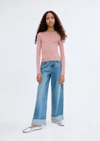 Sweter prążkowany z guzikami