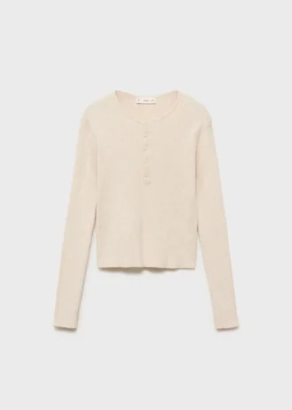 Sweter prążkowany z guzikami