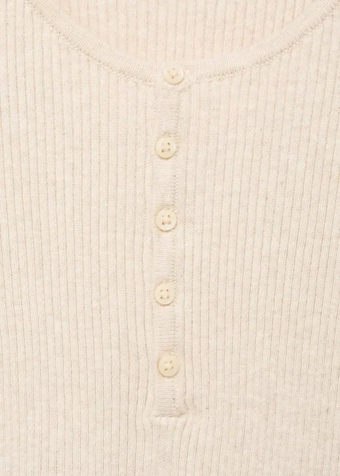 Sweter prążkowany z guzikami Sweter prążkowany z guzikami