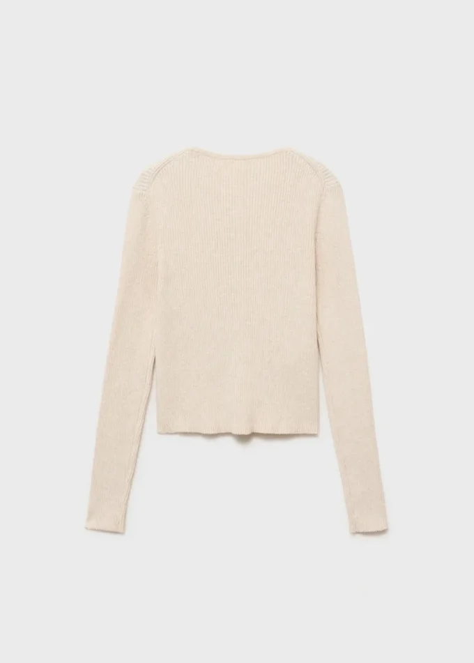 Sweter prążkowany z guzikami Sweter prążkowany z guzikami