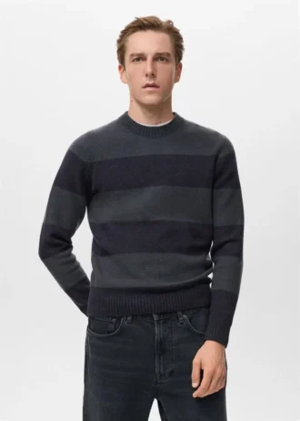 Sweter w paski z mieszanki wełny Sweter w paski z mieszanki wełny