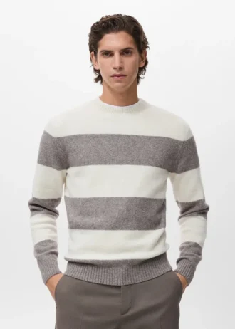 Sweter w paski z mieszanki wełny