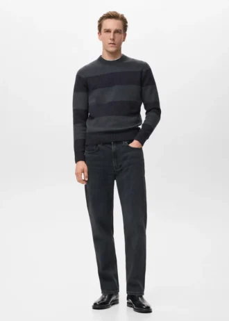 Sweter w paski z mieszanki wełny Sweter w paski z mieszanki wełny