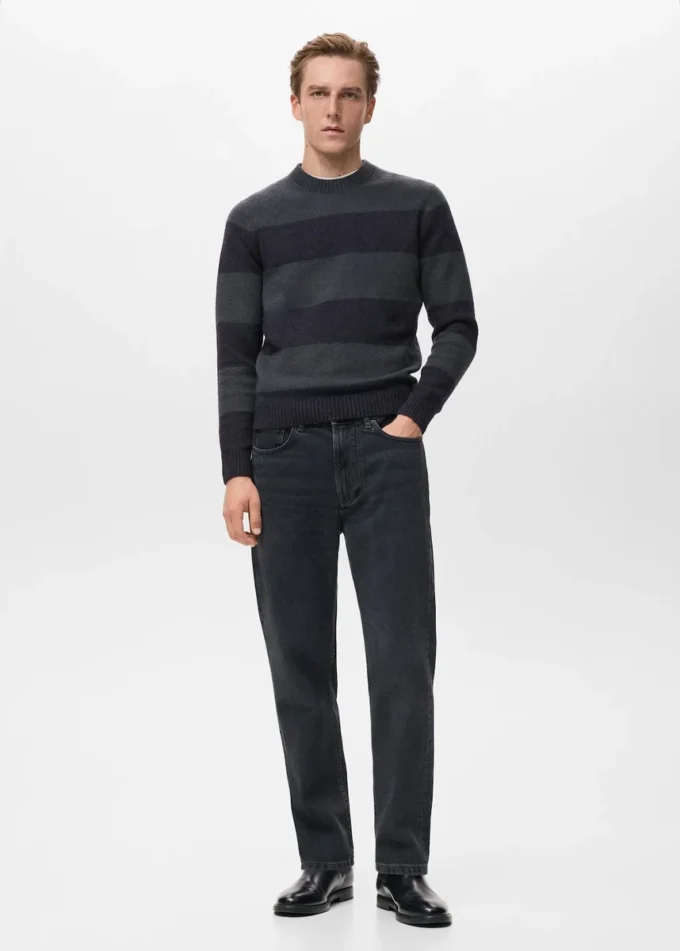 Sweter w paski z mieszanki wełny Sweter w paski z mieszanki wełny