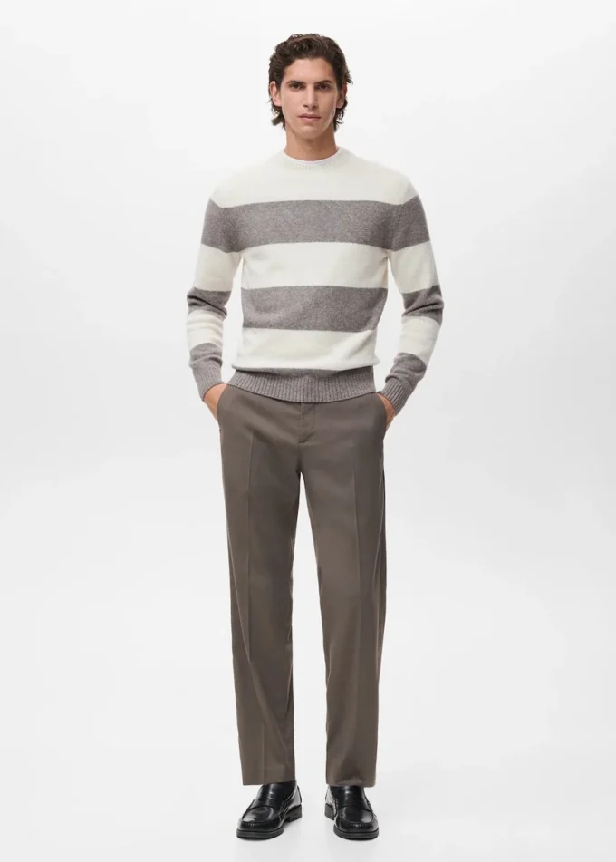 Sweter w paski z mieszanki wełny Sweter w paski z mieszanki wełny