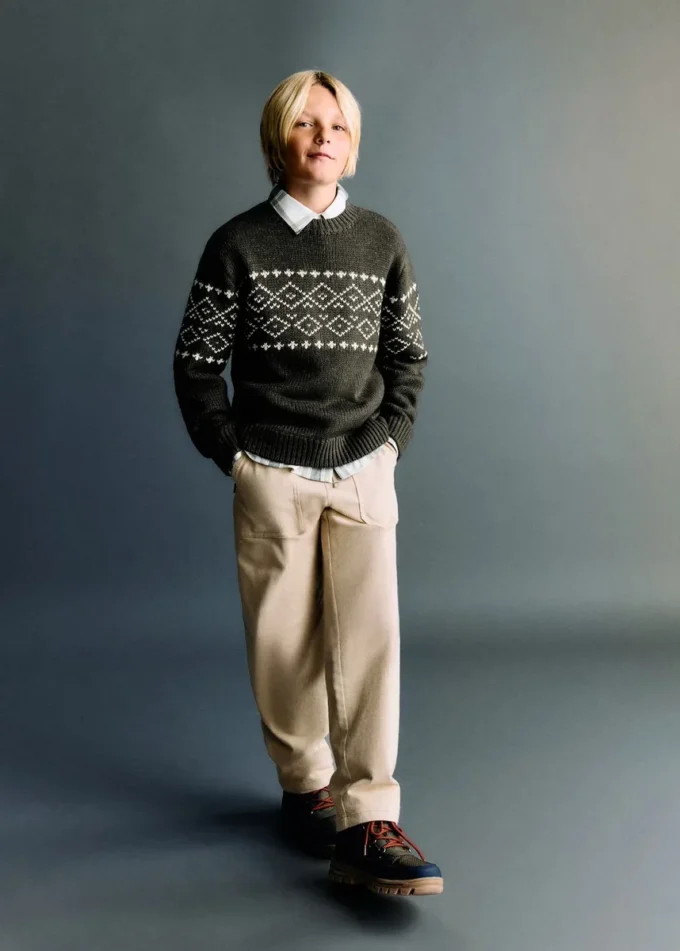 Sweter z dzianiny żakardowej Sweter z dzianiny żakardowej