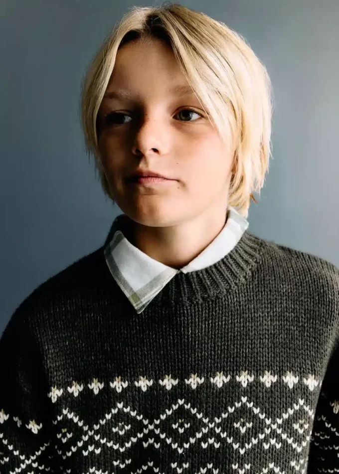 Sweter z dzianiny żakardowej Sweter z dzianiny żakardowej